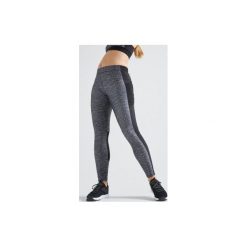 Legginsy fitness kardio damskie 120 szary melanż. Białe legginsy sportowe damskie DOMYOS, xs, melanż, z elastanu, na fitness i siłownię. Za 59,99 zł.