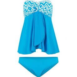 Tankini (2 części) bonprix turkusowy z nadrukiem. Niebieskie stroje kąpielowe damskie bonprix, z nadrukiem. Za 109,99 zł.