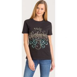 T-SHIRT GERTLER. Czarne t-shirty damskie John Richmond, s, z aplikacjami, z bawełny, z okrągłym kołnierzem. Za 675,00 zł.
