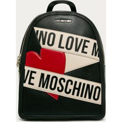 Love Moschino - Plecak. Czarne plecaki damskie Love Moschino, z aplikacjami, ze skóry ekologicznej. Za 899,90 zł.