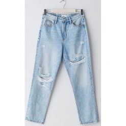 Jeansy mom fit - Niebieski. Niebieskie jeansy damskie Sinsay. Za 69,99 zł.