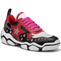 Sneakersy RED VALENTINO - SQ2S0C47GGD Nero DB0. Czerwone półbuty damskie Red Valentino, na co dzień, bez wzorów, ze skóry, bez obcasa, na płaskiej podeszwie, bez zapięcia. Za 1699,00 zł.