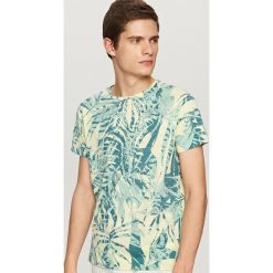 T-shirty męskie: T-shirt z nadrukiem all over – Żółty