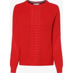 Tommy Hilfiger - Sweter damski, czerwony. Czerwone swetry damskie TOMMY HILFIGER, s, bez wzorów, z dzianiny, klasyczne, bez rękawów, bez kaptura. Za 579,95 zł.