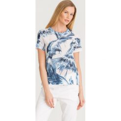 BLUZKA CADINE Sportmax Code. Białe bluzki damskie Sportmax Code, xs, bez wzorów, z bawełny, z okrągłym kołnierzem, bez rękawów. Za 265,00 zł.