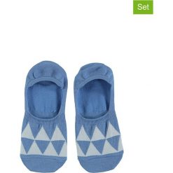 Skarpetki męskie: Skarpetki-stopki (3 pary) w kolorze niebiesko-białym