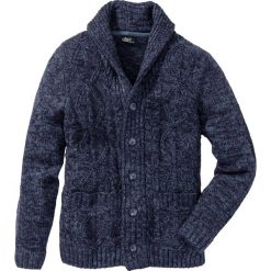 Kardigany męskie: Sweter rozpinany w warkocze Regular Fit bonprix ciemnoniebieski melanż
