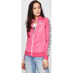 Kappa - Bluza. Żółte bluzy damskie Kappa, s, z nadrukiem, z poliesteru, bez rękawów, bez kaptura. W wyprzedaży za 159,90 zł.