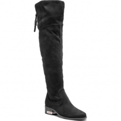 Muszkieterki GUESS - FLPL24 ESU11 BLACK. Czarne buty zimowe damskie Guess, z materiału. Za 859,00 zł.