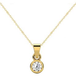 Srebrny naszyjnik z diamentami - dł. 40 cm. Żółte naszyjniki damskie Aria, z diamentem, srebrne. W wyprzedaży za 399,95 zł.