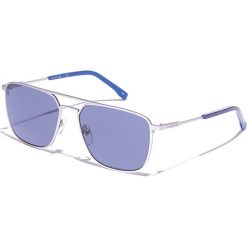 Okulary męskie w kolorze srebrno-niebieskim. Szare okulary przeciwsłoneczne męskie marki Lacoste Sunglasses, z tworzywa sztucznego. W wyprzedaży za 181,95 zł.