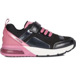 Sneakersy "Spaceclub" w kolorze czarno-jasnoróżowym. Różowe trampki dziewczęce geox kids, bez wzorów, z gumy, bez zapięcia. W wyprzedaży za 159,95 zł.