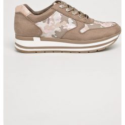 Marco Tozzi - Buty. Brązowe buty sportowe damskie Marco Tozzi, bez wzorów, z materiału, sportowe. W wyprzedaży za 159,90 zł.