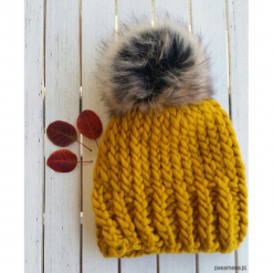 CZAPKA HANDMADE yellow. Żółte czapki zimowe damskie Pakamera, z wełny. Za 149,00 zł.