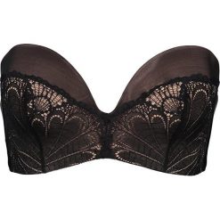 Biustonosze bardotka: Biustonosz push-up w kolorze czarno-cielistym