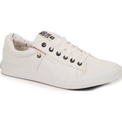 Trampki niskie męskie eko skóra białe Big Star GG174028 - biały. Białe trampki męskie BIG STAR, bez wzorów, ze skóry, retro, bez zapięcia. Za 129,99 zł.