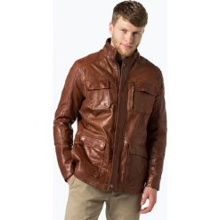 Nils Sundström - Męska kurtka skórzana, beżowy. Brązowe kurtki męskie bomber Nils Sundström, m, eleganckie. Za 899,95 zł.