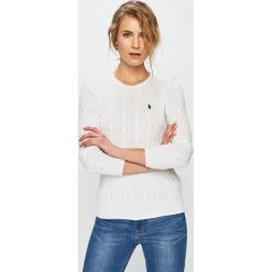 Polo Ralph Lauren - Sweter. Białe swetry klasyczne damskie marki Polo Ralph Lauren, s, z bawełny, z okrągłym kołnierzem. Za 619,90 zł.