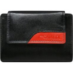 Portfel damski skórzany Cavaldi RD-01-CMN czarny - CZARNY Z CZERWONYM. Czerwone portfele damskie 4U Cavaldi, bez wzorów, ze skóry. Za 54,99 zł.