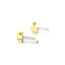 Earrings Kryształ Górski złoto sztyft. Żółte kolczyki damskie Brazi druse jewelry, z kryształem, złote, na sztyftcie. Za 136,00 zł.
