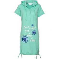 Sukienki: Sukienka shirtowa, krótki rękaw bonprix mentolowy niebieski
