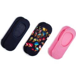 Zestaw 3 par stopek unisex HAPPY SOCKS - ICC18-6300 Kolorowy. Różowe skarpetki damskie Happy Socks, bez wzorów, z elastanu. Za 69,90 zł.