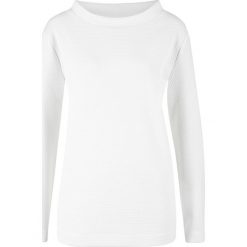 Bluza w wypukły wzór bonprix biel wełny. Białe bluzy damskie bonprix, bez wzorów, z wełny, bez rękawów, bez kaptura. Za 37,99 zł.