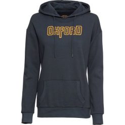 Bluza bawełniana oversize z nadrukiem, długi rękaw bonprix nocny niebieski z nadrukiem. Niebieskie bluzy rozpinane damskie bonprix, z nadrukiem, z bawełny, z długim rękawem, długie. Za 89,99 zł.