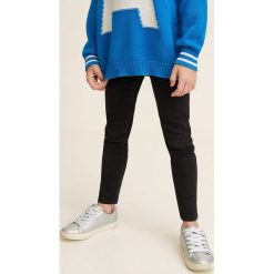 Mango Kids - Jeansy dziecięce Allegran 104-164 cm. Szare jeansy dziewczęce Mango Kids, z aplikacjami, z elastanu. Za 69,90 zł.