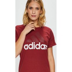 Adidas Performance - Top. Brązowe topy damskie marki adidas Performance, s, z nadrukiem, z bawełny, z okrągłym kołnierzem. W wyprzedaży za 79,90 zł.