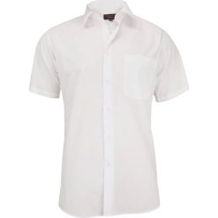 Elegancka Koszula Męska, BAWEŁNIANA, Krótki Rękaw, Jednokolorowa, Biała KSKWJRL0038. Białe koszule męskie Jurel, m, z bawełny, eleganckie. Za 99,00 zł.