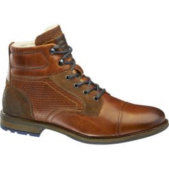 Buty zimowe męskie: kozaki męskie AM SHOE koniakowe