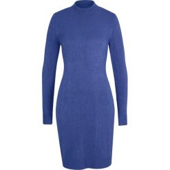 Sukienka dzianinowa ze stójką bonprix szafirowy. Niebieskie sukienki damskie bonprix, bez wzorów, z dzianiny, ze stójką, bez rękawów. Za 54,99 zł.
