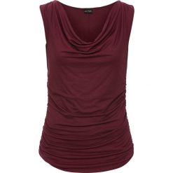 Top bonprix czerwony klonowy. Czarne topy damskie marki bonprix, w paski, z dekoltem woda. Za 54,99 zł.