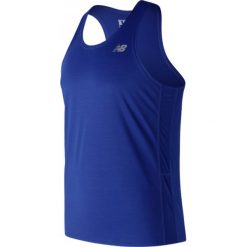 Koszulka New Balance Accelerate Singlet M Niebieska. Niebieskie koszulki męskie New Balance, m, bez wzorów, ze skóry, bez kołnierzyka, bez rękawów, do biegania. Za 69,99 zł.