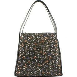 Skórzana torebka w kolorze czarnym ze wzorem - (S)23 x (W)25 x (G)13 cm. Czarne torebki klasyczne damskie Bosccolo, w paski, ze skóry. W wyprzedaży za 279,95 zł.