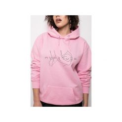Overdose pink hoodie. Różowe bluzy damskie Rest_factory, s, bez wzorów, z bawełny, bez rękawów, z kapturem. Za 151,20 zł.