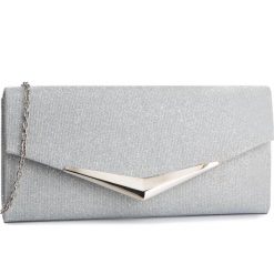 Torebka MENBUR - 846030009 Silver. Szare torebki klasyczne damskie Menbur, bez wzorów, z materiału, eleganckie, bez dodatków. W wyprzedaży za 109,00 zł.