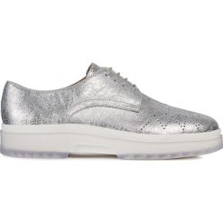 Geox - Buty. Szare buty sportowe damskie Geox, bez wzorów, ze skóry, sportowe. W wyprzedaży za 449,90 zł.