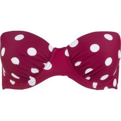 Biustonosz bikini na fiszbinach bonprix bordowo-biały. Czerwone stroje kąpielowe damskie bonprix, bez wzorów. Za 37,99 zł.
