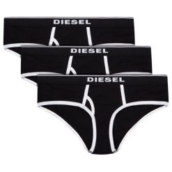 Komplet 3 par fig klasycznych Diesel Ufpn-Oxiy-Threepack 00SQZS 0EAUF. Czarne figi damskie Diesel, xs, bez wzorów, z elastanu. W wyprzedaży za 129,00 zł.