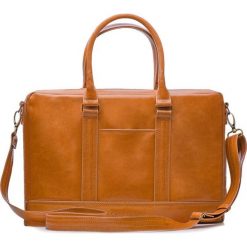 Elegancka skórzana męska torba ramię Solier SL02 ABERDEEN. Pomarańczowe torby na laptopa Tagless, w paski, ze skóry, eleganckie. Za 423,74 zł.