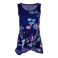 Desigual Desigual Top Damski Ginger S Ciemno-Niebieski. Niebieskie koszulki damskie Desigual, s, bez wzorów, bez kołnierzyka. W wyprzedaży za 163,00 zł.