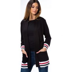 Swetry damskie: Dzianinowy czarny blezer 1291