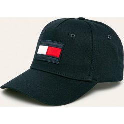 Tommy Hilfiger - Czapka. Niebieskie czapki męskie TOMMY HILFIGER, bez wzorów, z bawełny. W wyprzedaży za 99,90 zł.