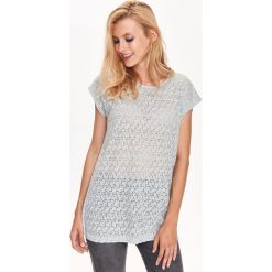 T-SHIRT DAMSKI, AŻUROWY. Szare t-shirty damskie marki Top Secret, w ażurowe wzory. Za 14,99 zł.