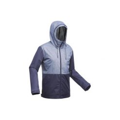 Kurtka trekkingowa TRAVEL100 COMPACT męska. Szare kurtki męskie FORCLAZ, xl, bez wzorów, z poliesteru, bez kaptura, trekkingowe. Za 179,99 zł.