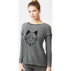 Sweter kaszmirowy w kolorze szarym. Szare swetry klasyczne damskie marki Ateliers de la Maille, z kaszmiru, z okrągłym kołnierzem. W wyprzedaży za 545,95 zł.