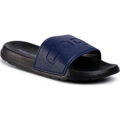 Klapki COQUI - Cleo 7061-100-2221 Black/Navy. Niebieskie klapki męskie Coqui, ze skóry ekologicznej, bez zapięcia. Za 59,00 zł.