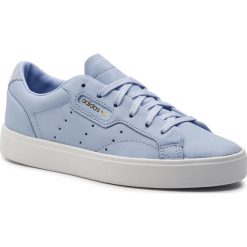 Buty adidas - Sleek W DB3259 Periwi/Periwi/Crywht. Niebieskie buty sportowe damskie Adidas, bez wzorów, ze skóry, sportowe. Za 379,00 zł.